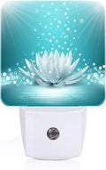 Sparkle Blue Zen Lotus Flower Night Light,Plug Into Wall Decor for Stairway,Hallway,Kitchen,Dusk to Dawn Sensor Nightlights for Boys/Girls/Women/Men Room Gifts