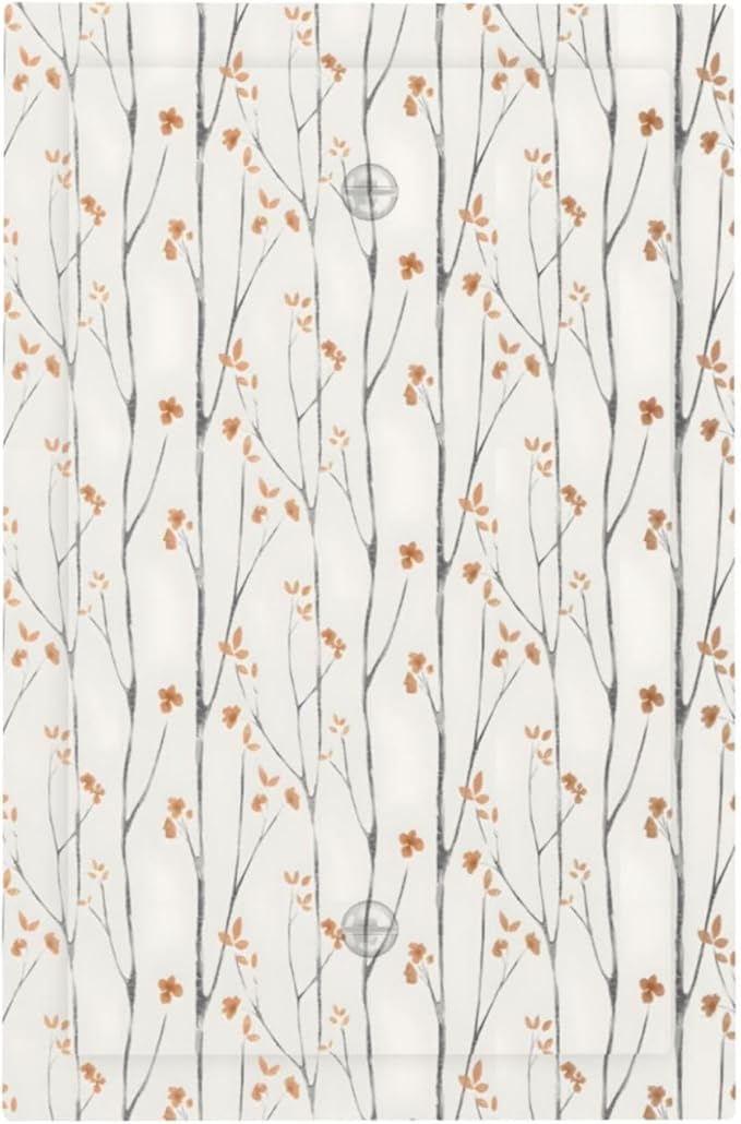 Boho Floral Watercolor Tree Branch Flower Minimalist Light Switch Cover Plate 1 Gang No Device Blank Electrical Wall Plates Faceplate Decorative Switch Plate Covers for Bedroom Living Room Decor