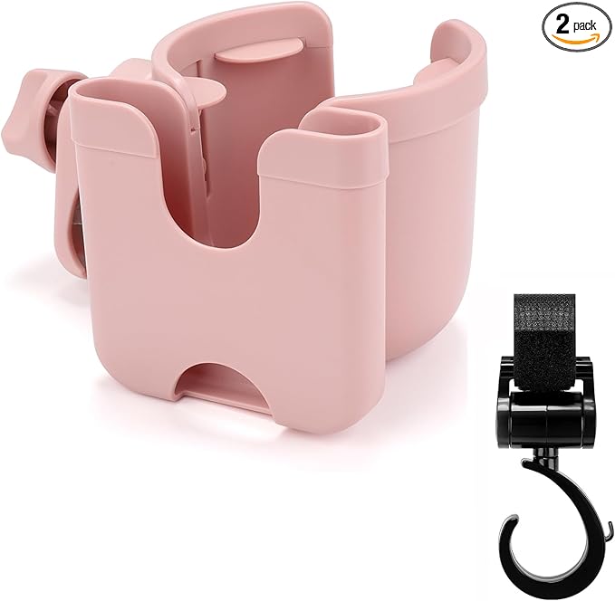 Accmor Stroller Cup Holder with Phone Holder, Bike Cup Holder, Universal Cup Holder for Uppababy Nuna Doona Strollers, 2-in-1 Cup Phone Holder for Stroller Bike Accessory