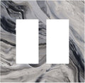 Grey And White Marble Abstract Art Print Decorative Outlet Covers 2 Gang Double GFCI Rocker Electrical Wall Panels Light Switch Cover Plate for Bathroom Kitchen Decor