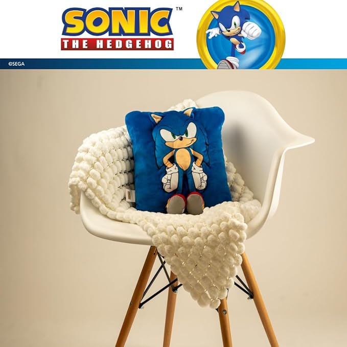 Sonic The Hedgehog Anime Kids Super Plush Cozy Snuggle (TM) Pillow (100% Officially Licensed Product) by Franco