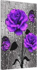 Purple Rose Butterfly Decorative 1 Gang No Device Blank Wall Plate Oversize Flower Floral Blossom Lover Valentine Art Electric Unused Receptacle Decorator/Gfci Light Outlets/Switches Face Plate Cover