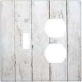 Modern Rustic Wood White Oak Print Wallplates 1 Toggle 1 Duplex Switch Plate Electrical GFCI Faceplate Decorative Light Switch Covers for Farmhouse Home Decor