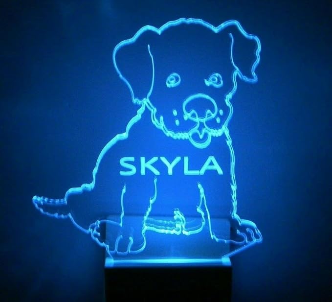 Night Light Multi Color Personalized LED Plug-in, Ultra-Slim Touch Night Light Smart Dusk to Dawn Sensor, Kids Children's Bedroom Kitchen Bathroom Hallway Play Room Variations (Puppy Pup Dog)