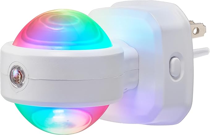 GE Swivel Sconce LED Night Lights Plug Into Wall for Home Decor Color Changing Dimmable Rotating Dusk to Dawn Sensor, Ambient Lighting, Apartment Essentials 1 Pack 81041