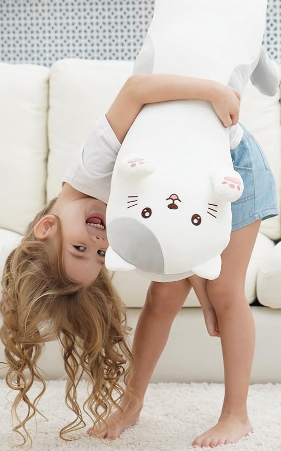 Dalmao 36" Cat Stuffed Animal, Soft Long Pillow Cute Cartoon Kitten Plush Body Pillow, Giant Large Big Jumbo Cat Plushies Toy Gift for Kids, Girls, Birthdays