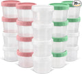 DEMORA 5 oz Small Plastic Containers with Twist on Lids [20 Sets], Stackable Little Food Storage Containers for Snack Lunch Meal Prep Salad Dressings, Freezer/Microwave/Dishwasher Safe, BPA Free