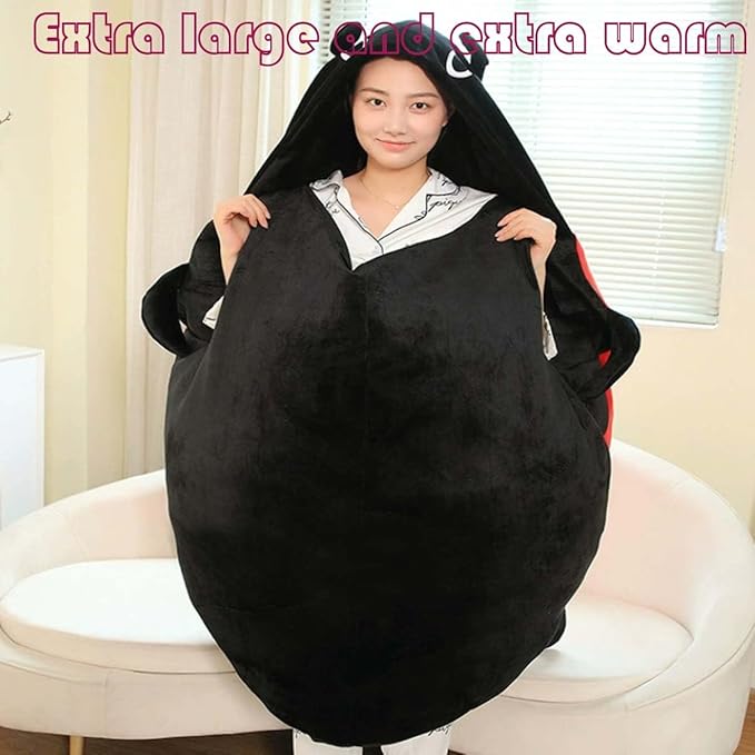Wearable Ladybug Pillow, 23.6/39.4in Cute Warm Removable Sleeping Wearable Lady Bug Wearable Pillows with Hat for Xmas Gift (39.3 in)