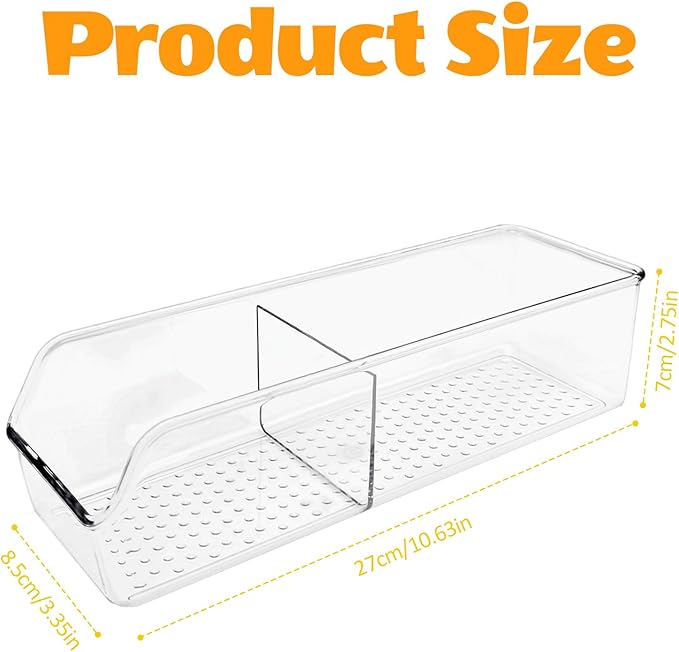 Zebrabox 2 Pack Breast Milk Storage Bottles Solution Set Compatible with Medela for Fridge,Plastic Organizer Bin with Divider for Breast Milk Bags, Food Pouches, Or Baby Food Jars/Containers/Bottles