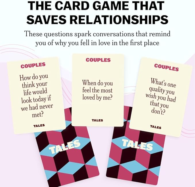 TALES 150 Conversation Starter Cards, Couples Edition, Prompts for Deeper Connection, Games for Adults, Date Night Ideas, Anniversaries, and Quality Time Together