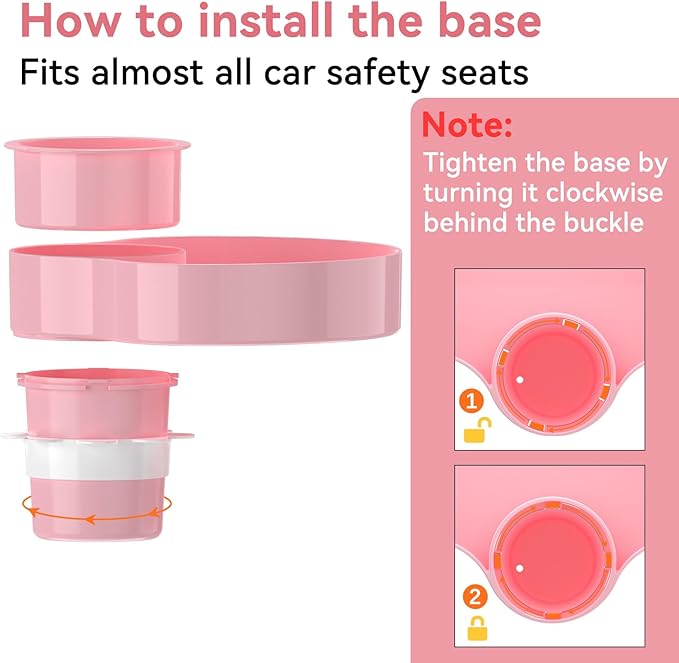Kids Car Seat Tray, Travel Tray with Cup Holder for Toddler, Kids Car Seat Food Snack Holder for Road Trip, Stroller snack Organizer travel must haves - Pink Color