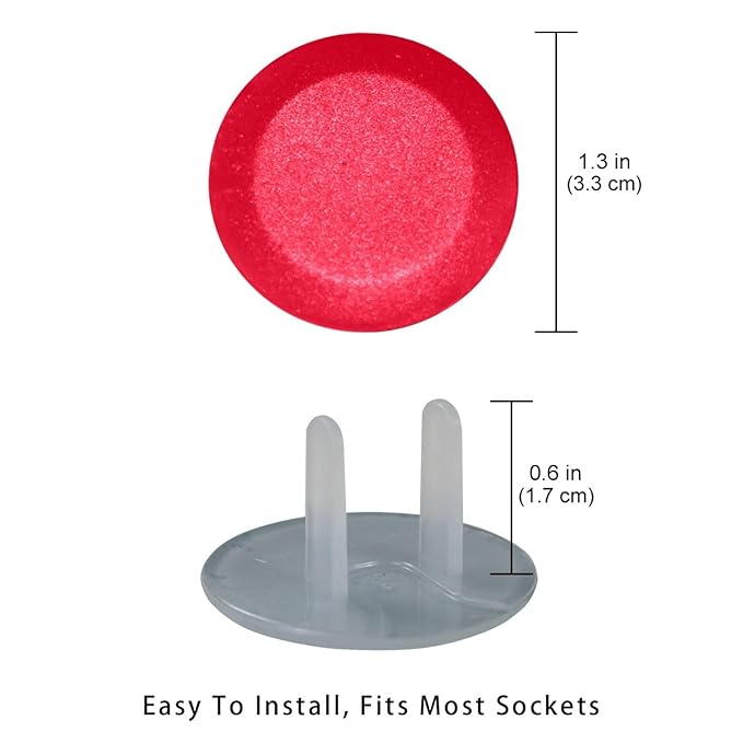 Pure Red Color Outlet Plug Covers Child Proof Electrical Outlets Protector - Wall Socket Protector for Baby Kids- Electrical Insulation