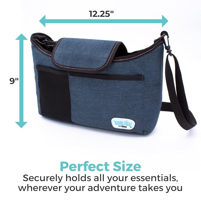 Toddleroo by North States - Baby Stroller Organizer: Universal Stroller Caddy with Cup Holder - Adjustable Storage Attachment for Strollers - Navy