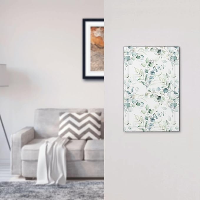 Sage Green Eucalyptus Leaves 1-Gang Blank Wallplate Jumbo Size Unused Outlet and Light Switch Cover Spring Plant Nature Herb Botanical Floral Decorative Switch Face Plate Cover
