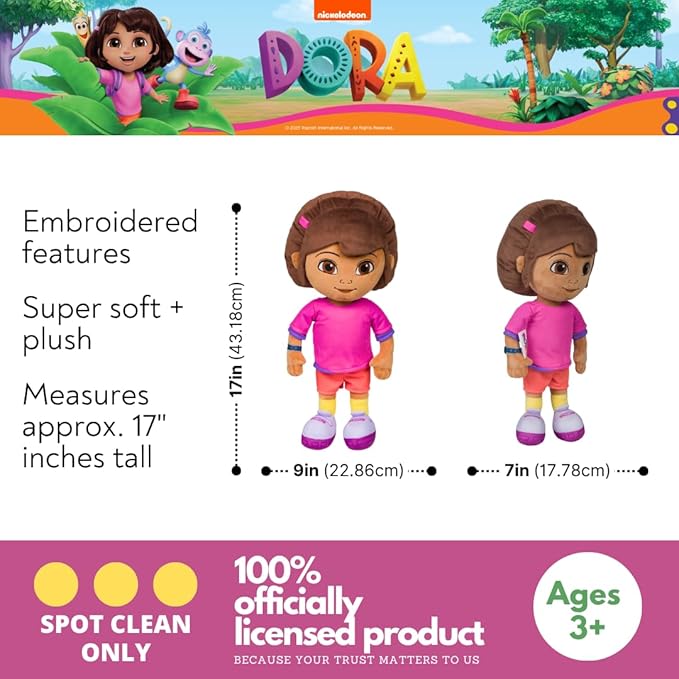 Franco Dora The Explorer Dora Cuddle Pillow Buddy, Kids Bedding Super Soft Plush, (Officially Licensed Product)