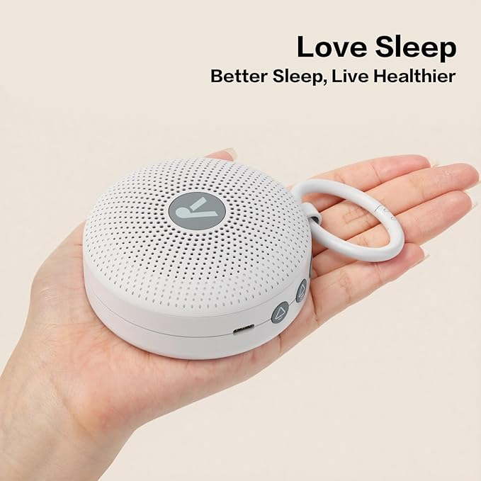 Portable Sound Noise Machine for Baby Kids Adult with 21 Natural Soothing Sounds, Memory Function, 32 Levels of Volume, Powerful Battery, Noise Canceling, Sleep Sound Timer Therapy for Home, Travel