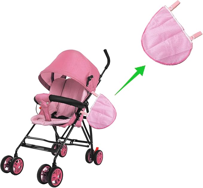 2 Pcs Portable Side Sling Stroller Cargo Net ,Non-Slip and Adjustable Straps Storage Mesh Bag ,Food Storage , Fruit Storage Bag for Baby Stroller Cargo Mesh Cargo Net for Stroller Storage (Pink)