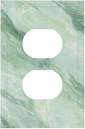 Outlet Covers Green Marble Pattern 1 Gang Duplex Light Switch Cover Plate Decorative Switch Plate Covers Electrical Socket Cover for Home Bedroom Decor
