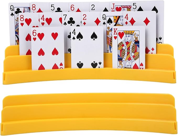 Three-Layer Design Playing Cards Holders，Playing Card Holder for Kids Adults Hands Free Card Holder for Family Card Game Nights Poker Parties