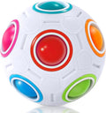 Vdealen Magic Rainbow Puzzle Ball, Fidget Ball Puzzle Brain Teaser Fidget Toy for Boys & Girls- Birthday Party Easter Valentines Christmas Stocking Stuffers for Kids Teen & Adults(Off White)