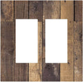 Cool Brown Wood Style Vintage Rustic Print Decorative Outlet Covers 2 Gang Double GFCI Rocker Electrical Wall Panels Light Switch Cover Plate for Farmhouse Home Decor