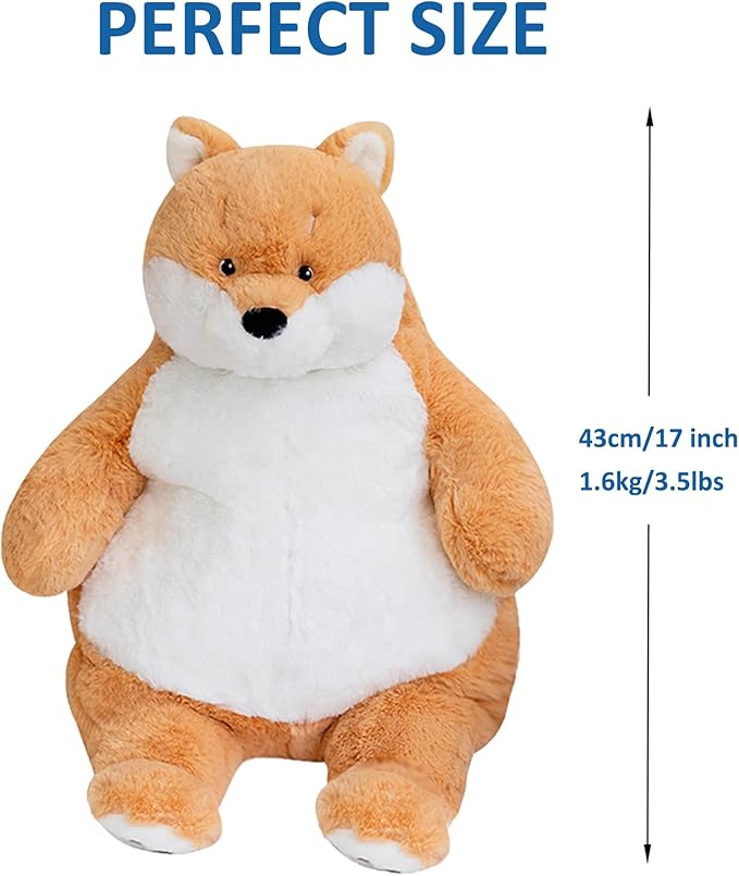 Shiba Inu Weighted Stuffed Animals, 17" 3.5 lbs Weighted Shiba Inu Dog Plush Toy Large Weighted Plush Animal Pillow Gifts for Boys and Girls