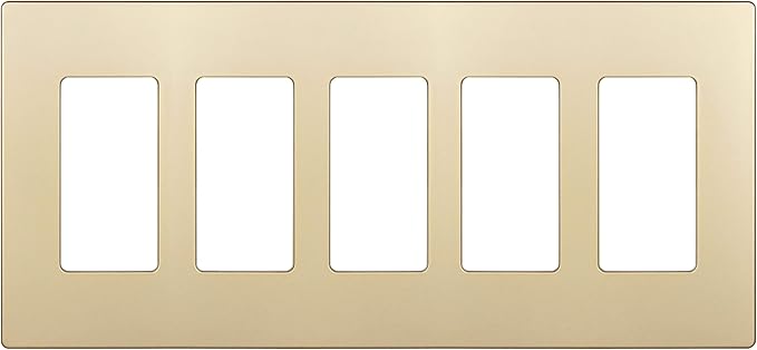 ENERLITES Elite Series Screwless Decorator Wall Plate Child Safe Outlet Cover, Gloss Finish, Size 5-Gang 4.68" H x 10.14" L, Unbreakable Polycarbonate Thermoplastic, SI8835-GD, Gold