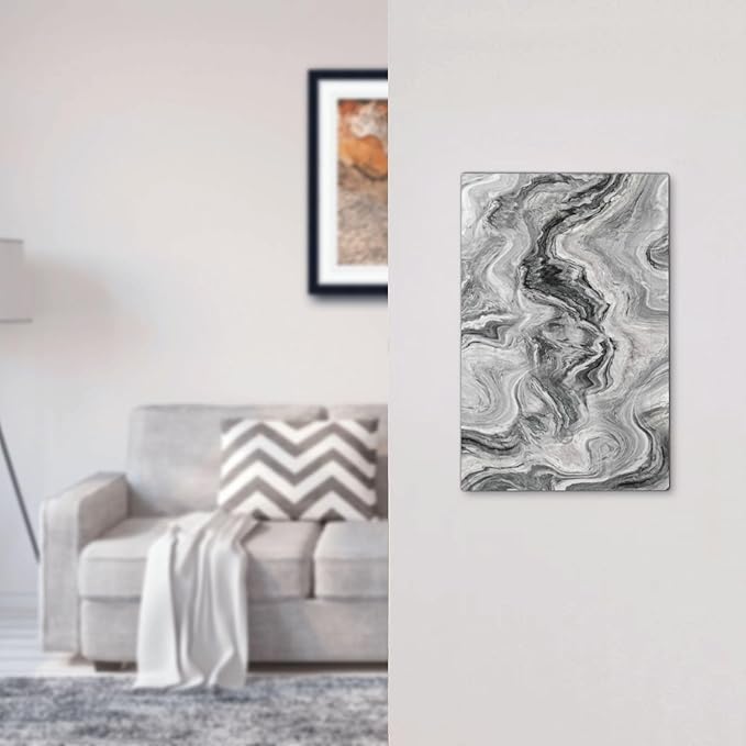 Beautiful Grey Marble Texture Simple Abstract Print Light Switch Cover Plate 1 Gang No Device Blank Electrical Wall Plates Faceplate Decorative Switch Plate for Bathroom Kitchen Decor
