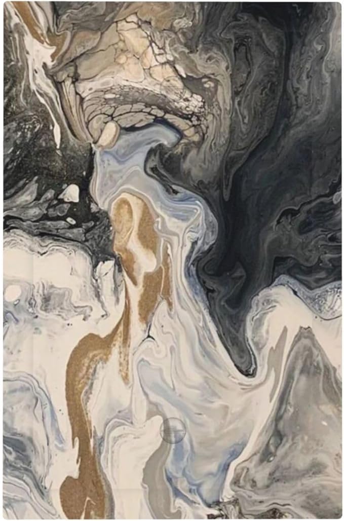 Light Switch Cover Plate Black Gold Swirl Fluid Painting Marble 1 Gang No Device Blank Electrical Wall Plates Faceplate Decorative Switch Plate For Bathroom Kitchen Decor