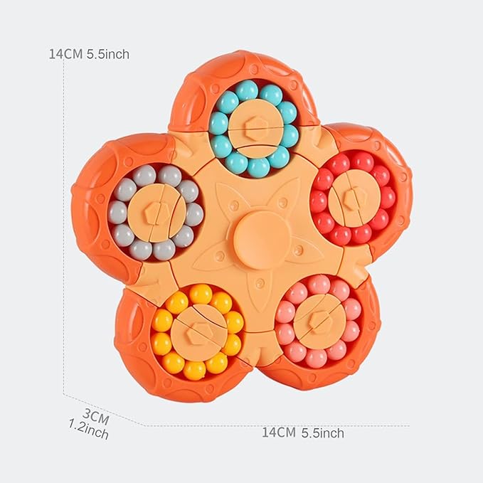 YUDANSI Magic Bean Puzzle Toy, Rotating Magic Bean & Fidget Cube 2-in-1, Rotating Magical Cube Fidgets Gift for Kids Boys Girls Age 3+, 5-7, 8-12, Brain Teaser Fingertip Toys for Teens Adults