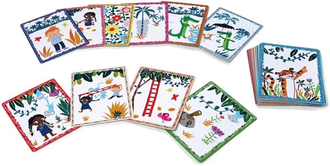 eeBoo: Volcano Island Create a Story Pre-Literacy Cards, 36 Cards with Colorful Characters, Encourages Imagination, for Ages 3 and up