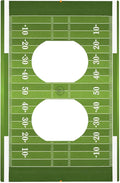 Football Field Duplex Wall Plate - 1-Gang Standard US Size Game Day Gridiron Outlet Covers, Vintage Football Design for Boys Room Decor
