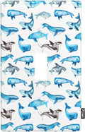 Whale Light Switch Cover Plate Sea Ocean Whales Blue Single Toggle Wall Plate 1 Gang Switchplate Home Decor for Living Room Kitchen 4.5"x 2.76"