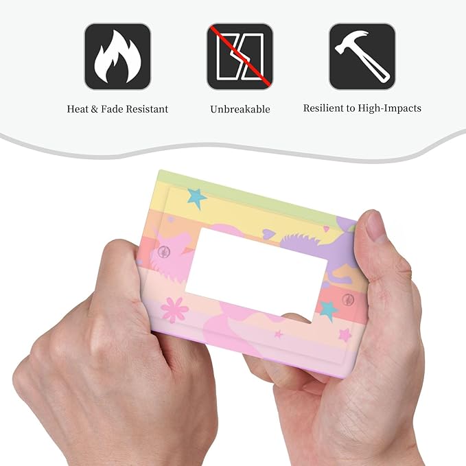 Cute Purple Pink Rainbow Unicorn Single Light Switch Cover Plate 1 Gang Rocker Outlet Covers Decorative Electrical GFCI Wallplate Faceplates for Nursery Girls Boys Room Kids Room Décor