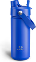 ENCOOL Insulated Water Bottle with Straw Stainless Steel Water Bottle, Leak-Proof, BPA-Free, Double Wall Vacuum Keeps Cold for 24 Hours for Sports, Travel, School (18 oz, Royal Blue)