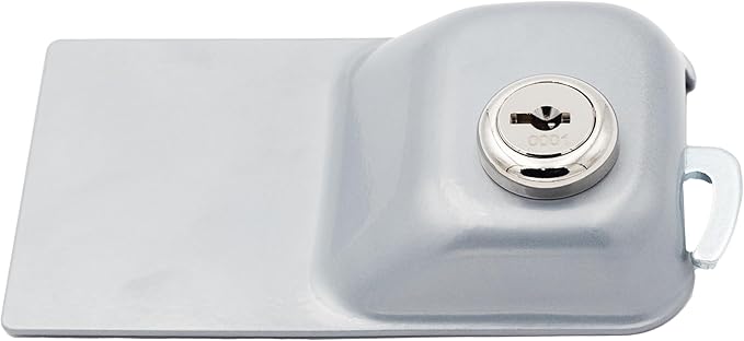 Child Proof Fridge Lock with Key | 100% Metal Refrigerator Lock for Toddlers & Kids | 400 lbf 3M Adhesive No-Drill | Baby Safety Freezer Cabinet Lock (2 Pack, Gray)