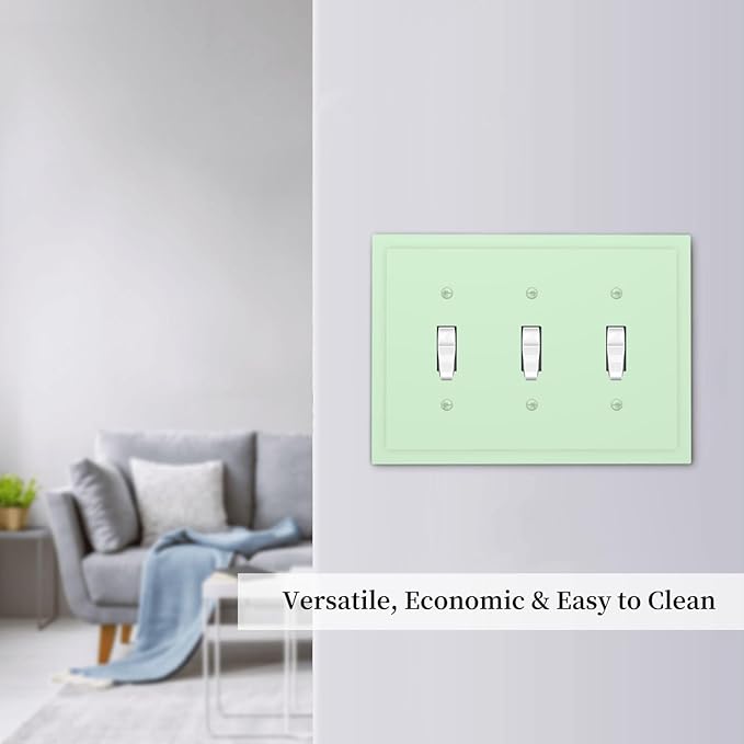 Green 3 Gang Light Switch Plate Decorative Triple Toggle Wall Plate Cover Electrical Faceplate Switch Face Plate
