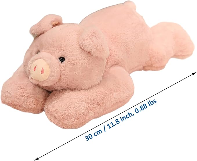 Doireum Weighted Stuffed Animals, Weighted Pig Stuffed Animal Toy Pig Plush Animals Throw Pillow Gifts for Boys Girls, 11.8 inch