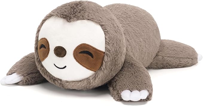SQEQE Weighted Stuffed Animals Sloth Plush, Weighted Sloth Stuffed Animals Plushies, Soft Pillow Toy for Kids Adults, Valentines & Birthday Gifts 9.8 Inch, 0.8 Lb