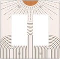 Decorative Outlet Covers Mid Century Gold Sun Minimalist Arch Line Castle 2 Gang Wall Plate Double Rocker Switch Light Switch Plate Covers Jumbo Dual Electrical GFCI Switch Cover Plate