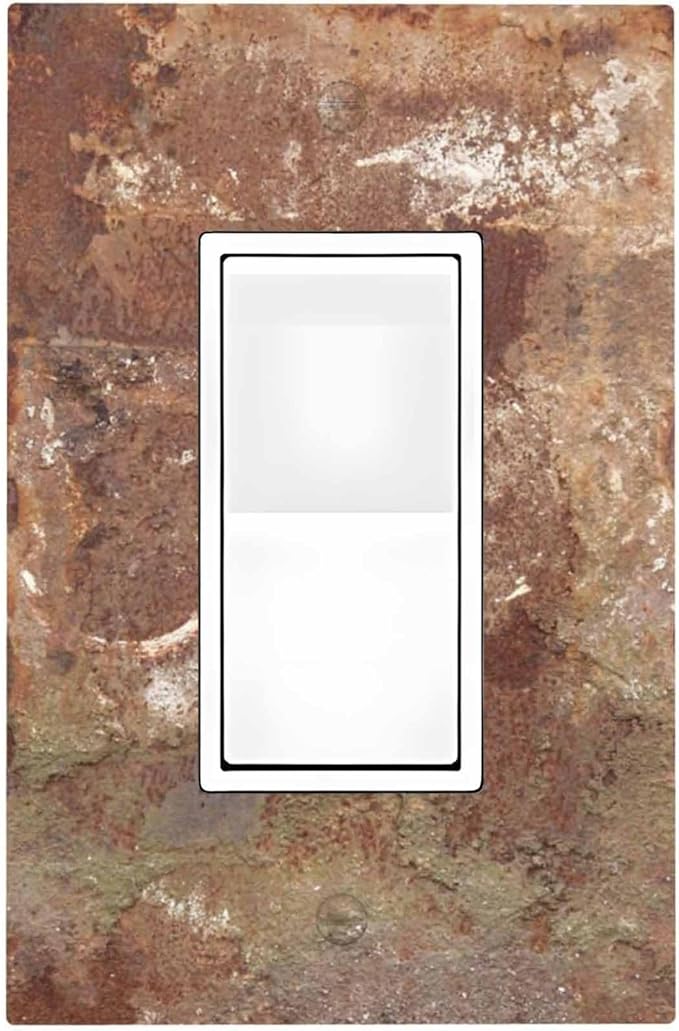 Decorative Outlet Covers Shabby Old Aged Rusty Antique Brass Metal 1 Gang Single Rocker Light Switch Cover Plate Wall Plates Gfci Faceplate For Farmhouse Cabin Decor