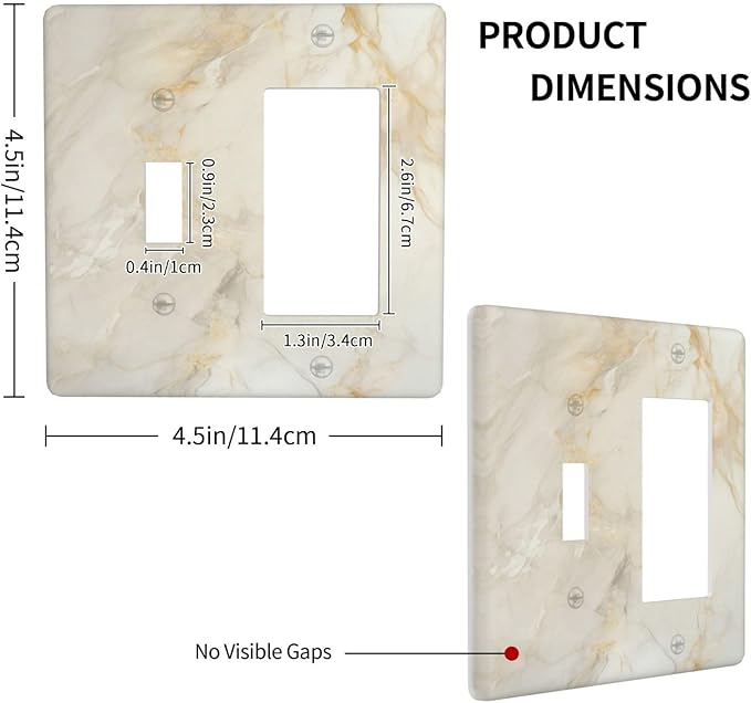 Outlet Covers Beige Gold Marble Abstraction Morden Art 2 Gang Combo Light Switch Cover Plate Toggle Rocker Wallplates Decorative Switch Plates and Outlet Covers for Kitchen Bathroom Decor