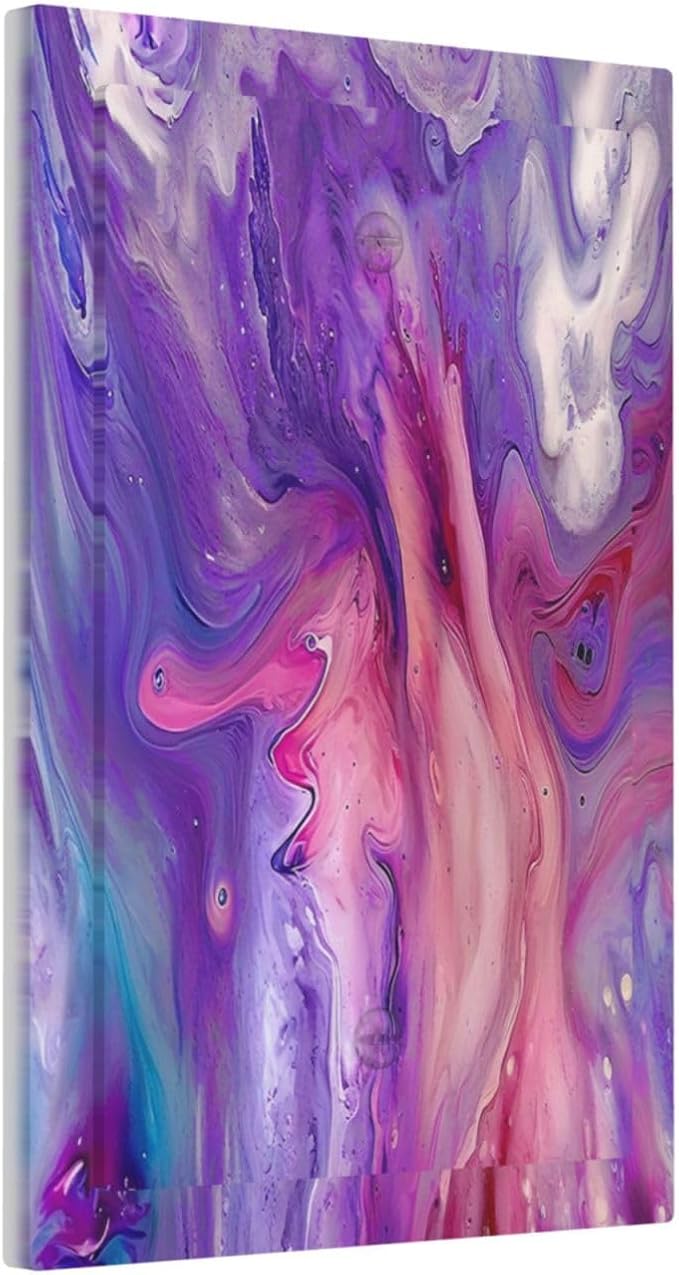 Liquid Marble Modern Abstract Texture Abstract Purple Paint Wall Art Light Switch Cover Plate 1 Gang Electrical Wall Plates Faceplate Decorative Switch Plate No Device Blank for Office Living Room