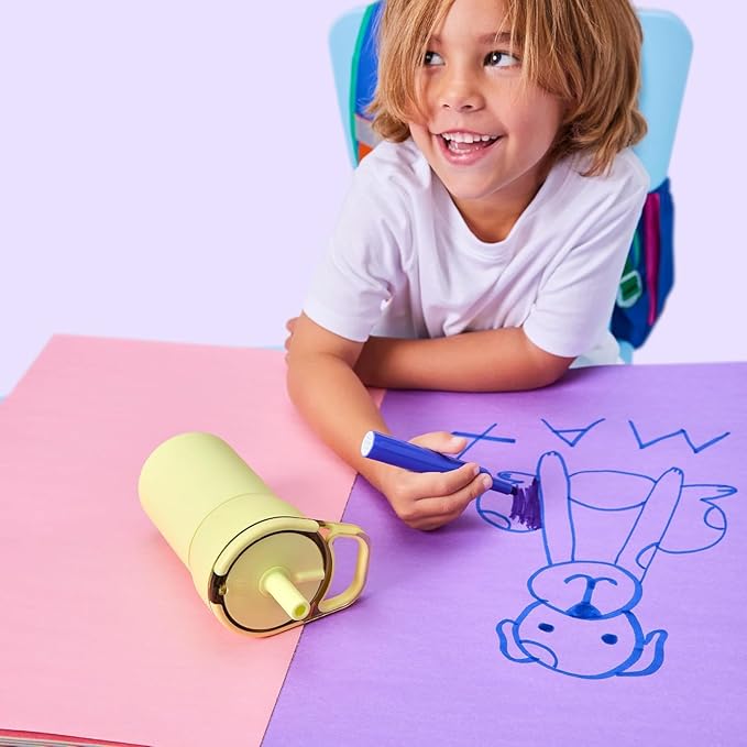 BrüMate Leap 12oz 100% Leakproof Kids Tumbler with Handle & Silicone Soft Straw | Durable Drop Resistant Silicone Sleeve | Made of Insulated Stainless Steel | Cup Holder Friendly | (White Polka Dots)