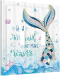 Mermaid Ocean Blue Waves Kids Girl Double Toggle Light Switch Covers Decorative 2 Gang Wall Plate Electrical Faceplate Switchplate for Kidroom Bathroom Bedroom Living Room Decor