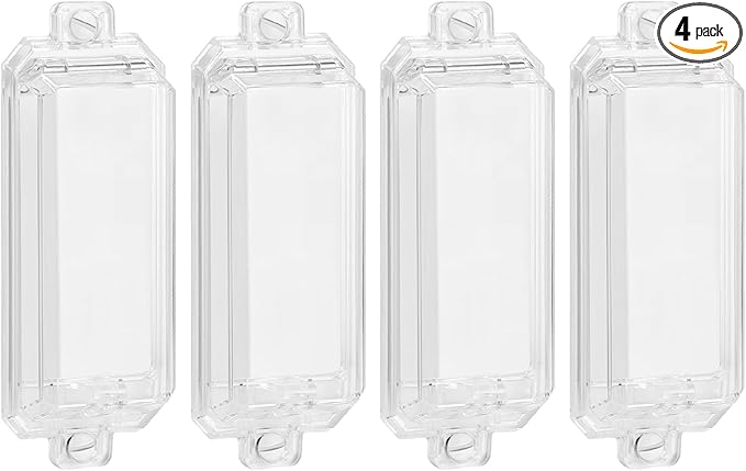 CLYMENE 4 Pack Light Switch Cover Guard, Child Proof Wall Switch Cover Protects Your Lights or Switches from Being Accidentally Turned ON or OFF by Children and Adults, Rocker Style (Clear)