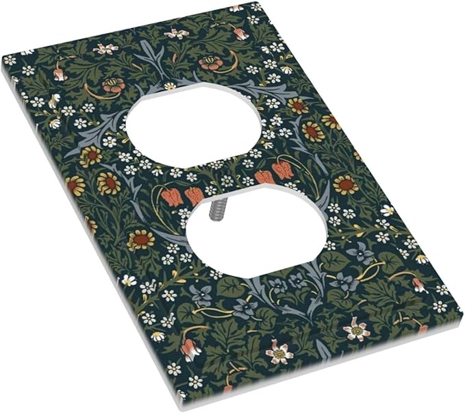 Outlet Covers Colorful Floral Boho Flower Plant Leaf 1 Gang Duplex Light Switch Cover Decorative Switch Plates Electrical Receptacle Faceplate Wall Plate For Bed Room Living Room Decor
