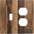 Wallplates Natural Wood Brown Wooden Planks 1 Toggle 1 Duplex Switch Plate Electrical Gfci Faceplate Decorative Light Switch Covers For Farmhouse Cabin Decor