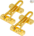 Topbuti Home Security Door Lock, 2 Pack Latch Guard Clasp Front Door Locks for Kids, Home Reinforcement Lock for Swing-in Doors, Hotel Door Latches, Thicken Solid Aluminium Alloy (Brass)