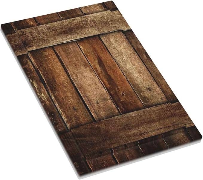 Brown Wooden Barn Door Old Wood Print Light Switch Cover Plate 1 Gang No Device Blank Electrical Wall Plates Faceplate Decorative Switch Plate for Farmhouse Home Decor
